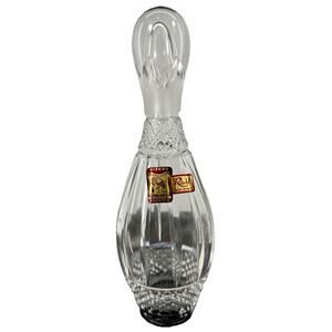 Rückl Bohemia Lead Crystal Bowling Pin Sculpture 8" Czech Republic